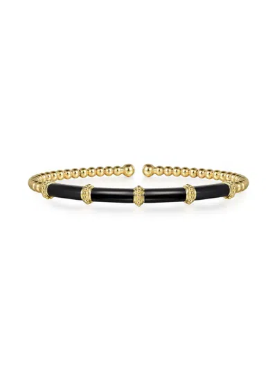Gabriel & Co. Women's Bujukan 14k Yellow Gold, Enamel & 0.14 Tcw Diamond Bangle
