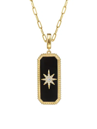 Gabriel & Co. Women's Bujukan 14k Yellow Gold, Freshwater Pearl, Black Onyx & 0.13 Tcw Diamond Pendant