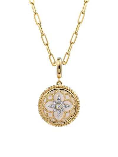 Gabriel & Co. Women's Bujukan 14k Yellow Gold, Mother-of-pearl & 0.09 Tcw Diamond Pendant