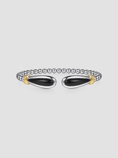 Gabriel & Co. Women's Bujukan 14k Yellow Gold, Sterling Silver & Black Onyx Cuff Bracelet
