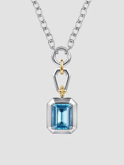 Gabriel & Co. Women's Bujukan 14k Yellow Gold, Sterling Silver & Blue Topaz Pendant Necklace