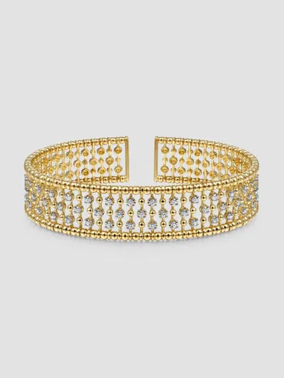 Gabriel & Co. Women's Bujukan 14k Yellow Gold Wide Diamond Cage Cuff Bracelet