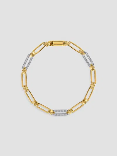Gabriel & Co. Women's Bujukan Clover Two-tone 14k Gold & 0.30 Tcw Diamond Paper Clip Chain Bracelet