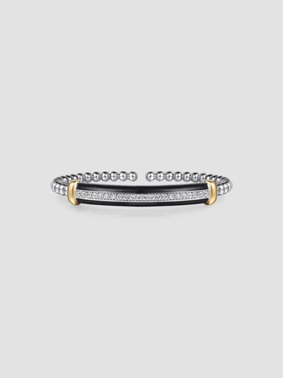Gabriel & Co. Women's Bujukan Sterling Silver, 14k Yellow Gold & Mixed-media Beaded Cuff In Gray