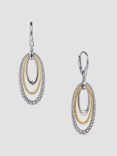 Gabriel & Co. Women's Bujukan Sterling Silver & 14k Yellow Gold Drop Earrings