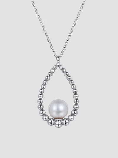 Gabriel & Co. Women's Bujukan Sterling Silver & Pearl Teardrop Pendant Necklace
