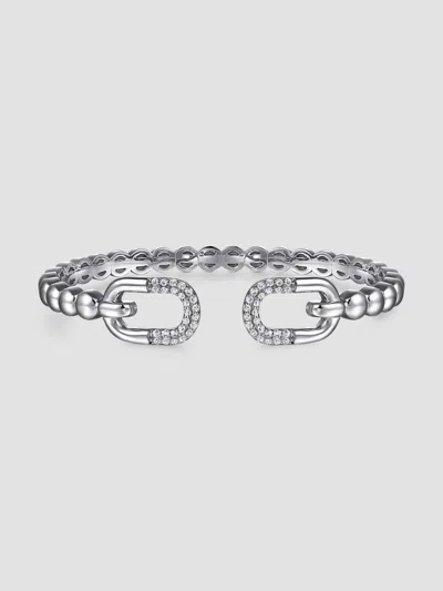 Gabriel & Co. Women's Bujukan Sterling Silver & White Sapphire Cuff Bracelet