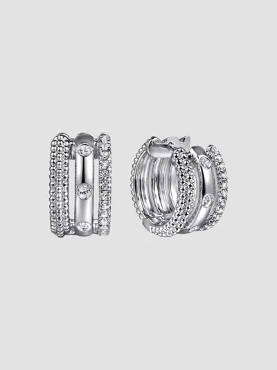 Gabriel & Co. Women's Bujukan Sterling Silver & White Sapphire Huggie Earrings