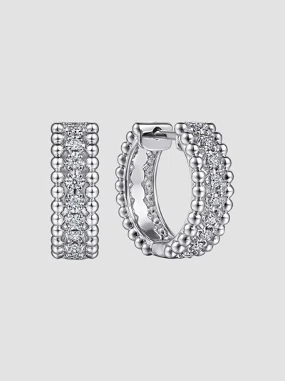 Gabriel & Co. Women's Bujukan Sterling Silver & White Sapphire Huggie Earrings In Metallic