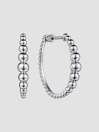Gabriel & Co. Women's Bujukan Sterling Silver Beaded Hoop Earrings