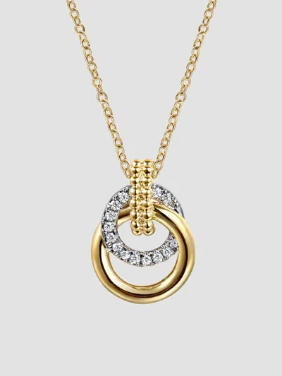 Gabriel & Co. Women's Bujukan Two-tone 14k Gold & 0.24 Tcw Diamond Interlocking Pendant Necklace In Yellow Gold