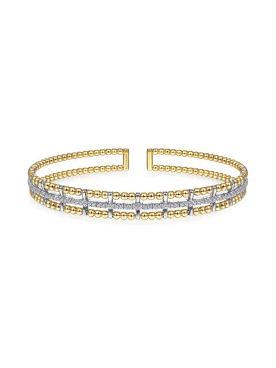 Gabriel & Co. Women's Bujukan Two-tone 14k Gold & 0.35 Tcw Diamond Cuff