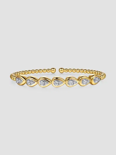 Gabriel & Co. Women's Bujukan Two-tone 14k Gold & 0.50 Tcw Diamond Beaded Cuff In Yellow Gold