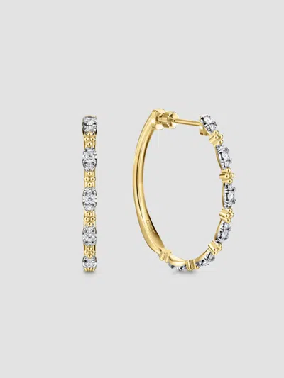 Gabriel & Co. Women's Bujukan Two-tone 14k Gold & 0.50 Tcw Diamond Hoop Earrings In Yellow Gold