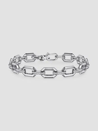 Gabriel & Co. Women's Contemporary Sterling Silver & White Sapphire Chain Bracelet