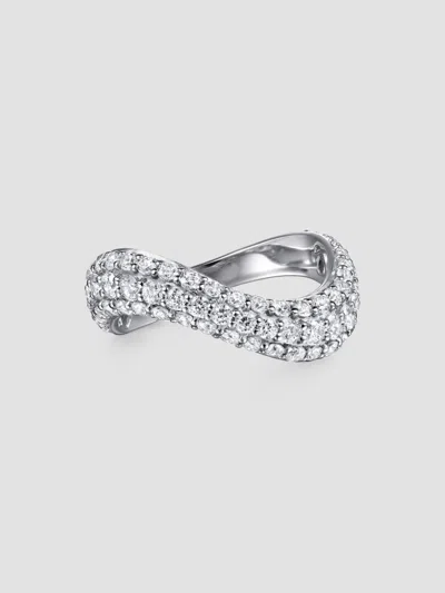 Gabriel & Co. Women's Contemporary Wave 14k White Gold & 1.40 Tcw Diamond Stackable Ring