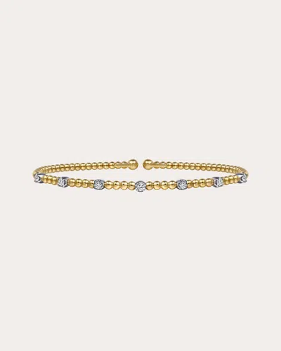 Gabriel & Co. Women's Diamond & 14 Gold Bujukan Stations Cuff