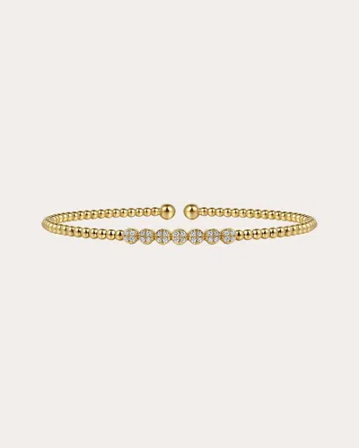 Gabriel & Co. Women's Diamond & 14k Gold Bujukan Beaded Cluster Cuff