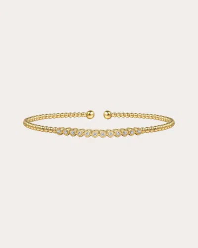 Gabriel & Co. Women's Diamond & 14k Gold Bujukan Beaded Cuff