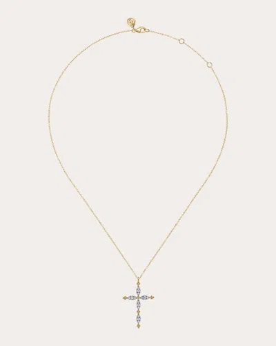 Gabriel & Co. Women's Diamond & 14k Gold Bujukan Cross Necklace
