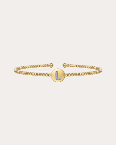 Gabriel & Co. Women's Diamond & 14k Gold Bujukan L Initial Cuff