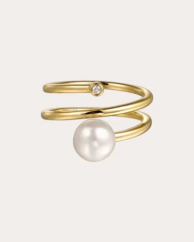 Gabriel & Co. Women's Pearl & Diamond 14k Gold Wrap Ring
