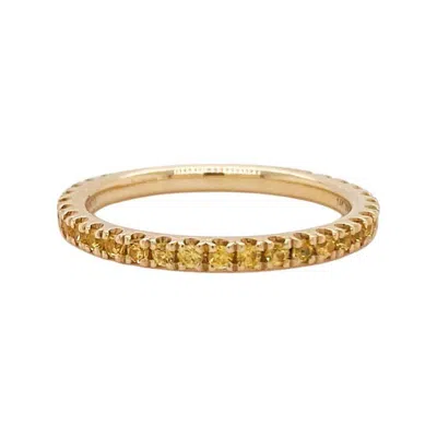 Pre-owned Gabriel & Co. Yellow Sapphire Stackable Ring 2mm 14k Gold 3/4 Band Wedding Stack Lr50889