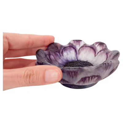 Pre-owned Gabriel Argy-rousseau Open Flower Purple Glass Bowl By , Circa 1924