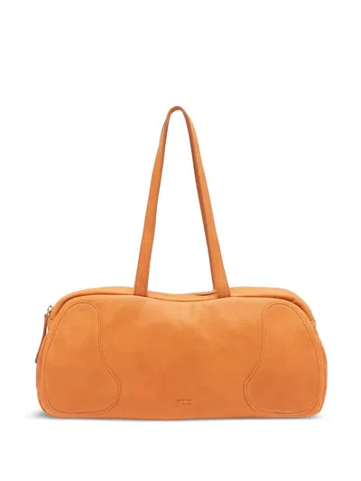 Gabriel For Sach Decerio Leather Curved-detail Shoulder Bag In Orange