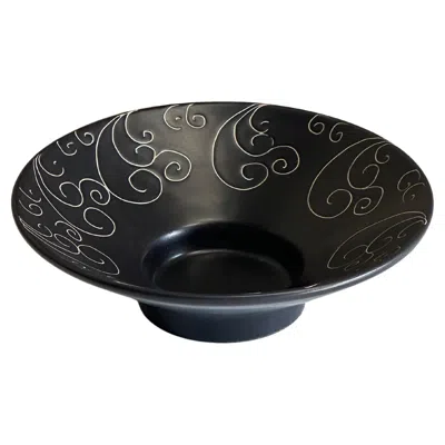 Pre-owned Gabriel Keramik Large Decorative Bowl, Sweden In Black