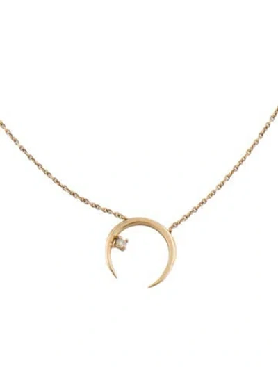 Pre-owned Gabriela Artigas 14k Diamond Eternal Tusk Pendant Necklace, .25" In Multi