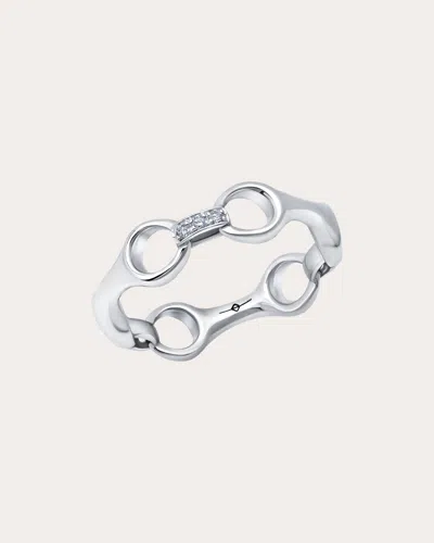 Gabriela Artigas Women's Diamond 15mm Beam Link Ring In Silver