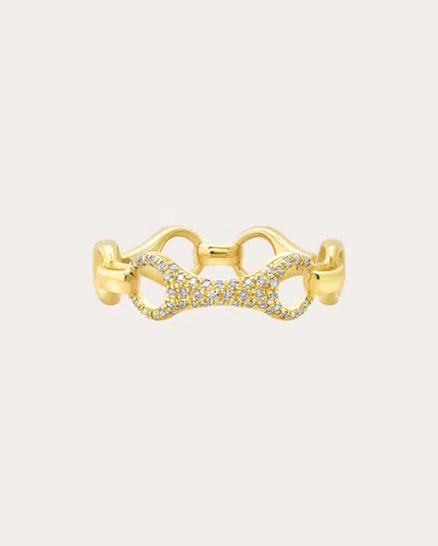 Gabriela Artigas Women's Diamond & 14k Gold Pavé 15mm Beam Link Ring