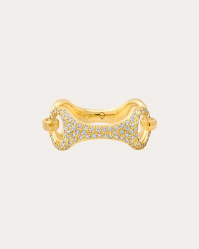 Gabriela Artigas Women's Diamond & 14k Gold Pavé 20mm Beam Link Ring