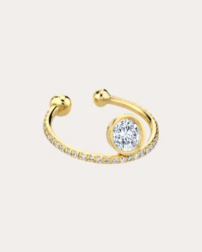 Gabriela Artigas Women's Diamond Pavé Floating Disc Ear Cuff In Gold