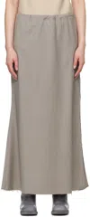 Gabriela Coll Garments Gray No.290 Summer Wool Slit Midi Skirt In 76 - Grey Herringbon