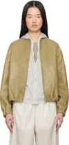 Gabriela Coll Garments Green No.306 Six Zipper Leather Jacket In 48 - Off Green