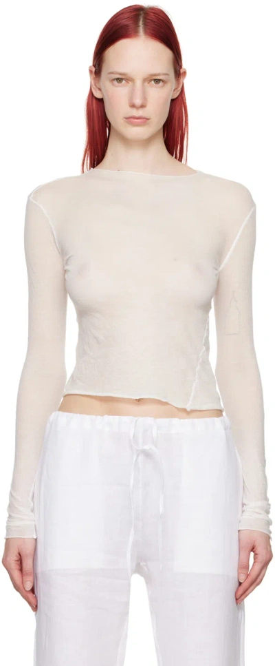 Gabriela Coll Garments Ssense Exclusive White No.211 Long Sleeve T-shirt In 07 White