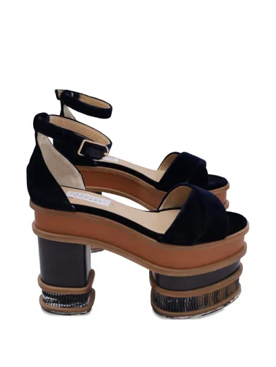 Pre-owned Gabriela Hearst 2018 Charlie Velvet Heeled Sandals In Blue