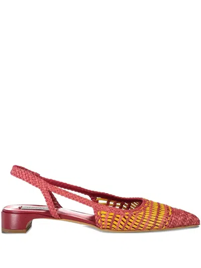 Gabriela Hearst 25mm Perro Interwoven Slingback Pumps In Red