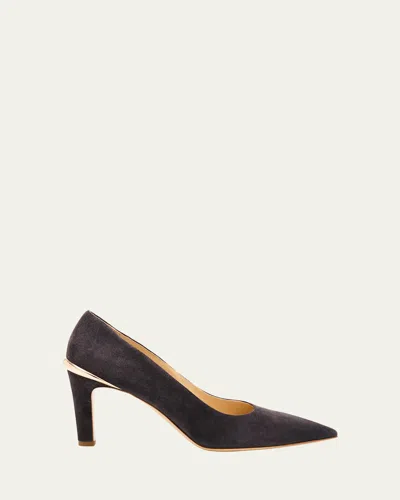 Gabriela Hearst 75mm Edwina Suede Pointed-toe Pumps In Black