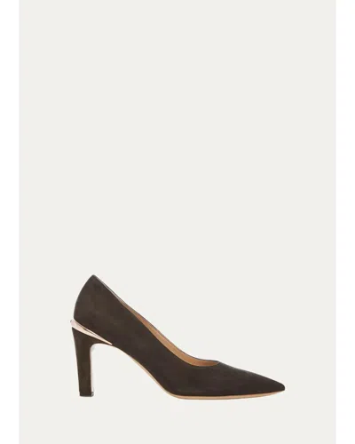 Gabriela Hearst 75mm Edwina Suede Pointed-toe Pumps In Brown