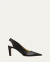 Gabriela Hearst 90mm Amari Leather Slingback Pumps In Black