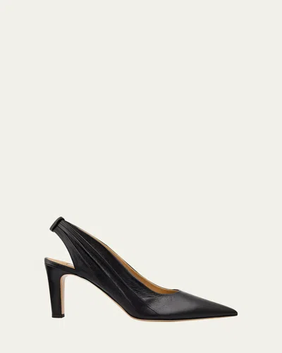 Gabriela Hearst 90mm Amari Leather Slingback Pumps In Black