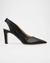 Gabriela Hearst 90mm Amari Leather Slingback Pumps In Black