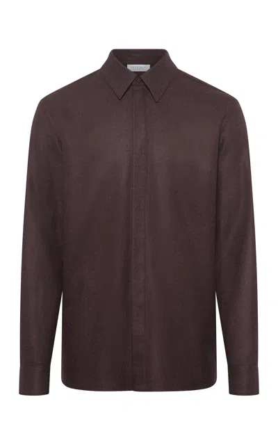 Gabriela Hearst Abbe Shirt In Burnt Sienna Virgin Wool Cashmere In Brown