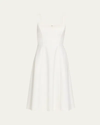 Gabriela Hearst Adaline Seamed Wool Midi Dress In Ivory