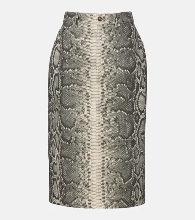 GABRIELA HEARST ADELAIDE SNAKE-PRINT COTTON MIDI SKIRT