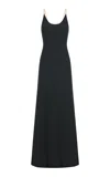 Gabriela Hearst Adeona Chain-detailed Silk Maxi Dress In Black