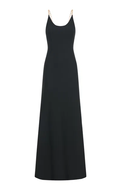 Gabriela Hearst Adeona Chain-detailed Silk Maxi Dress In Black